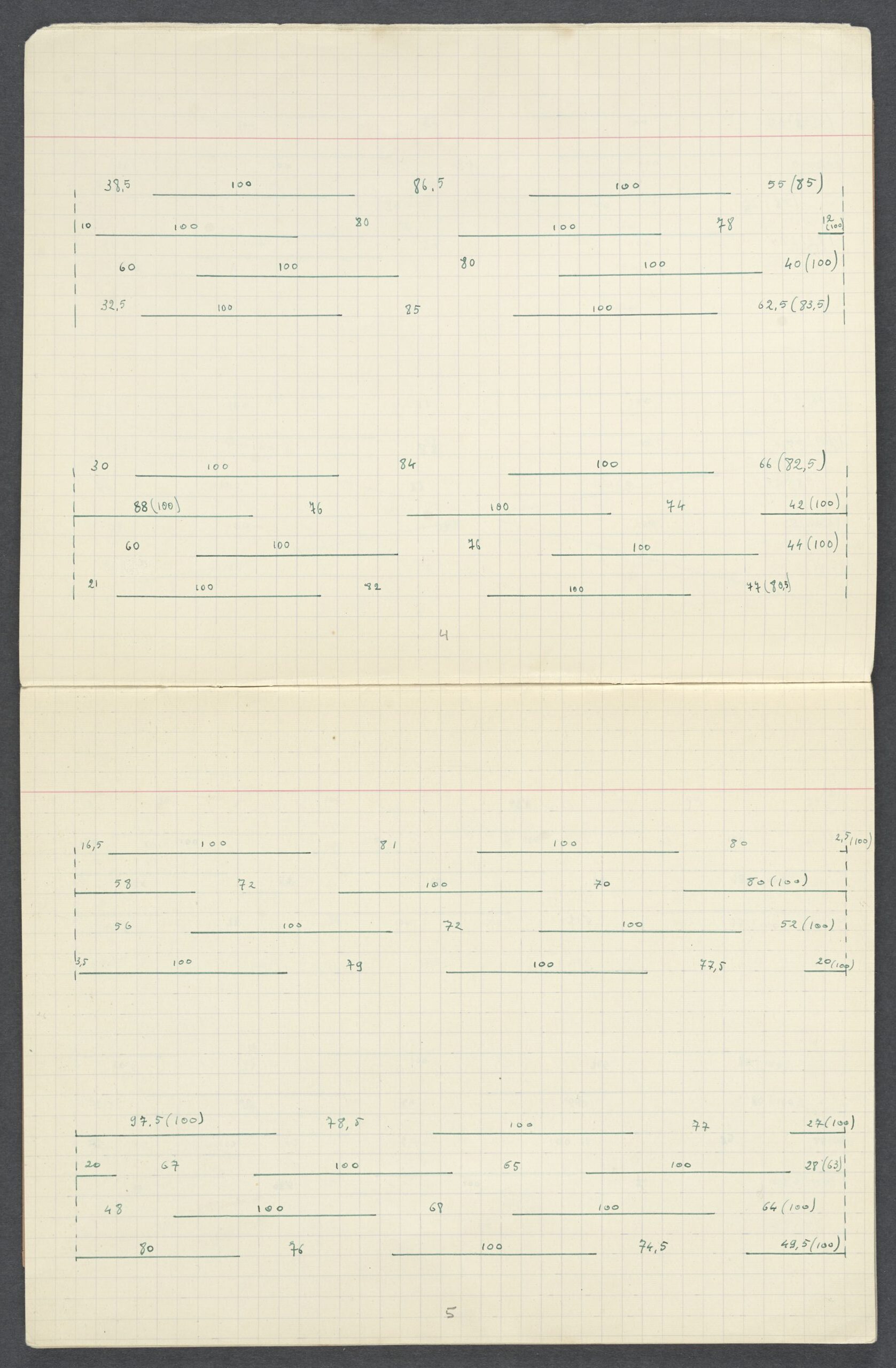 Compositiepartituur Nummer 4 met dode tonen, 1952. 
 [Leuven, Universiteitsarchief: Archief Karel Goeyvaerts 44]