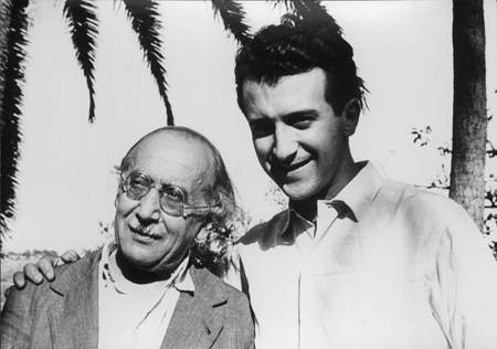 Luciano Berio en zijn vader Ernesto in 1951